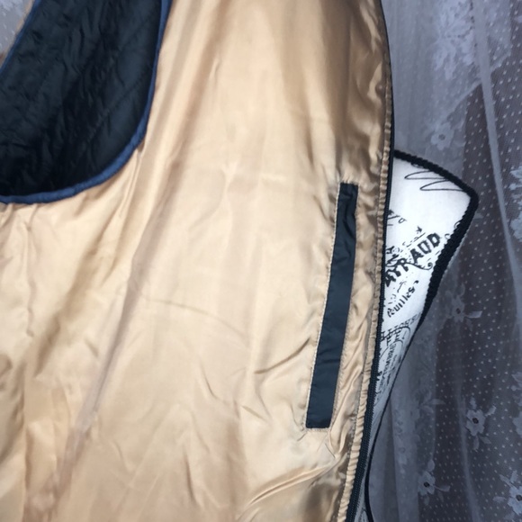 Mutual Weave Men's Quilted Vest Pirate Black Zip Front Navy Trim  -Size M - NWT - Picture 7 of 9